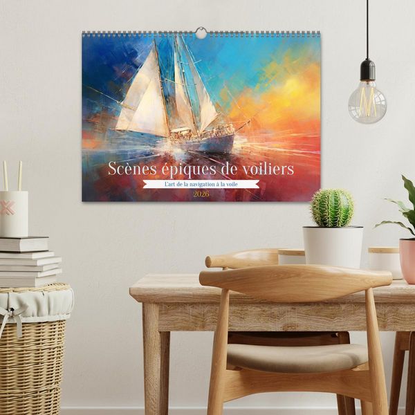 Produktbild: Sc&egrave;nes &eacute;piques de voiliers (Calendrier mural 2026 DIN A3 vertical), CALVENDO calendrier mensuel