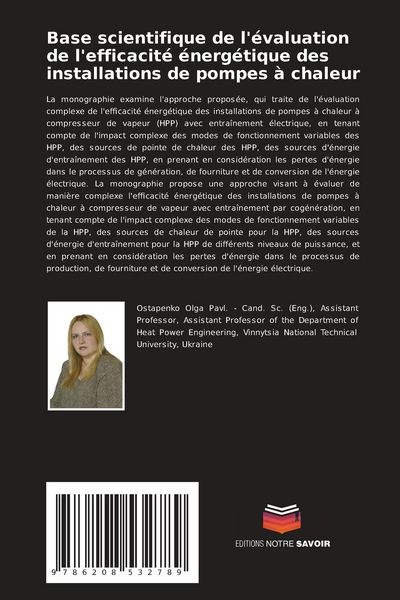 Produktbild: Base scientifique de l'&eacute;valuation de l'efficacit&eacute; &eacute;nerg&eacute;tique des installations de pompes &agrave; chaleur