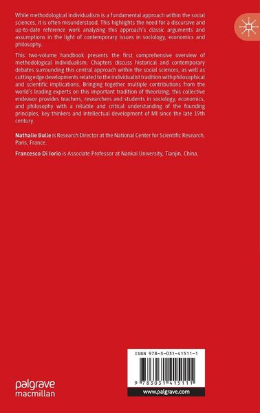 Produktbild: The Palgrave Handbook of Methodological Individualism