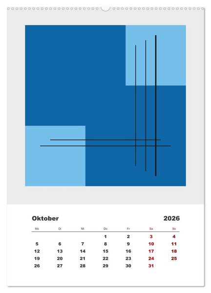 Produktbild: GeoArt - geometrische Formen (hochwertiger Premium Wandkalender 2026 DIN A2 hoch), Kunstdruck in Hochglanz