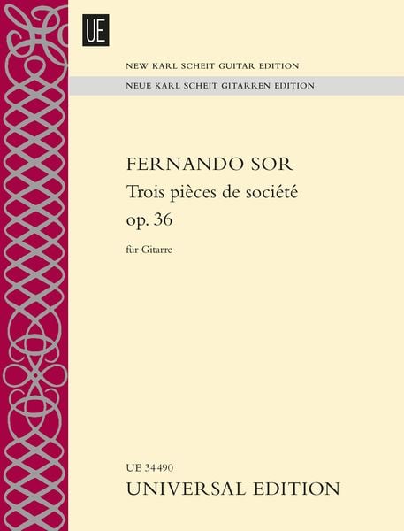 Produktbild: Trois pi&egrave;ces de soci&eacute;t&eacute; op. 36 f&uuml;r Gitarre solo