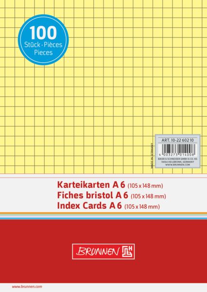 Produktbild: Brunnen Karteikarte A6 kar ge 100St
