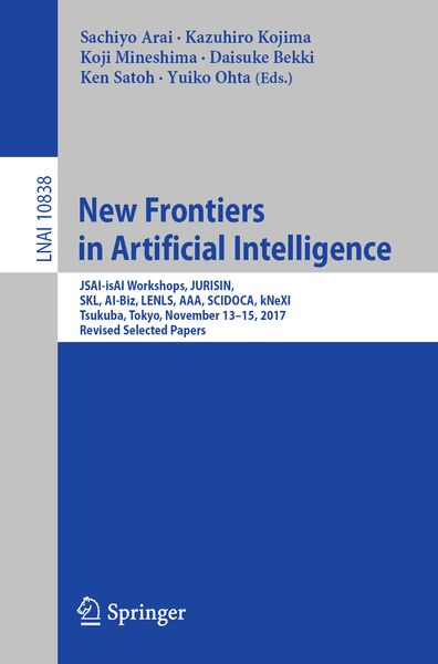 Produktbild: New Frontiers in Artificial Intelligence