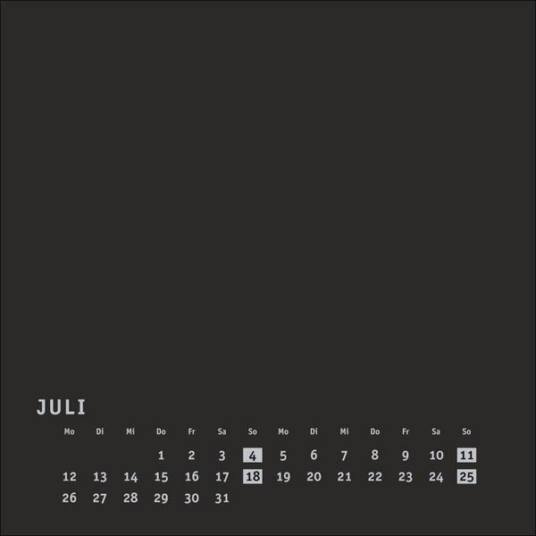 Produktbild: Premium-Bastelkalender schwarz klein 2027