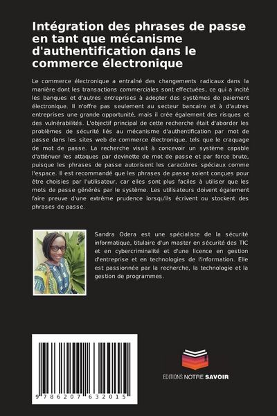 Produktbild: Int&eacute;gration des phrases de passe en tant que m&eacute;canisme d'authentification dans le commerce &eacute;lectronique