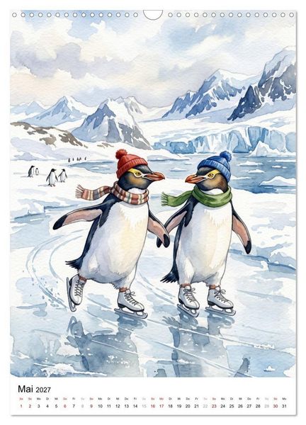 Produktbild: Coole Pinguine (Wandkalender 2027 DIN A3 hoch), CALVENDO Monatskalender