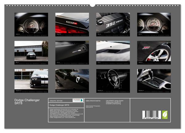 Produktbild: Dodge Challenger SRT8 (hochwertiger Premium Wandkalender 2026 DIN A2 quer), Kunstdruck in Hochglanz