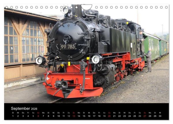 Produktbild: S&auml;chsische Dampfeisenbahnen 2026 (Wandkalender 2026 DIN A4 quer), CALVENDO Monatskalender