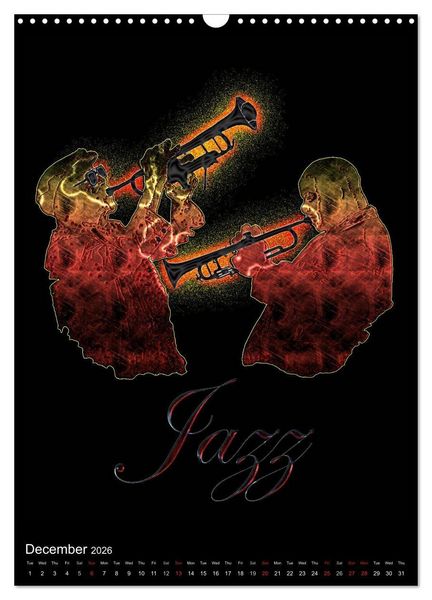 Produktbild: Jazz Over Time (Wall Calendar 2026 DIN A3 portrait), CALVENDO 12 Month Wall Calendar