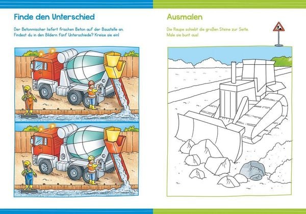 Produktbild: Malen und R&auml;tseln f&uuml;r Kindergartenkinder. Baustelle