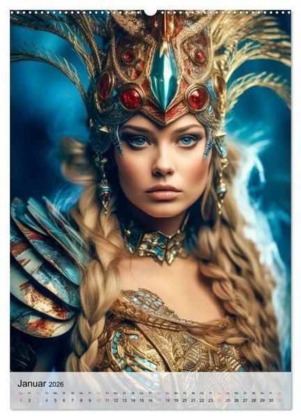 Produktbild: Fantasy Queens (Wandkalender 2026 DIN A2 hoch), CALVENDO Monatskalender