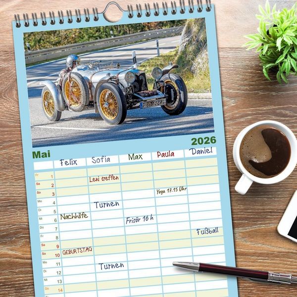 Produktbild: Familienplaner 2026 - Faszination Jochpassrennen mit 5 Spalten (Wandkalender, 21 x 45 cm) CALVENDO
