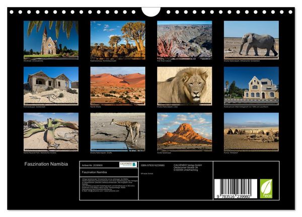 Produktbild: Faszination Namibia (Wandkalender 2026 DIN A4 quer), CALVENDO Monatskalender