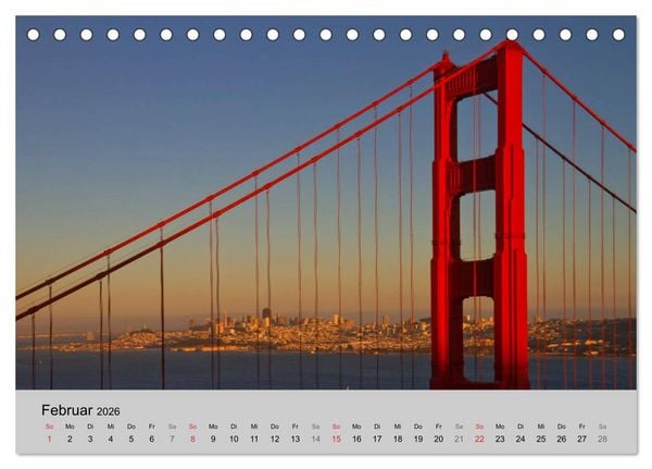 Produktbild: GOLDEN GATE BRIDGE Faszination San Francisco (Tischkalender 2026 DIN A5 quer), CALVENDO Monatskalender