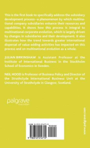 Produktbild: Multinational Corporate Evolution and Subsidiary Development