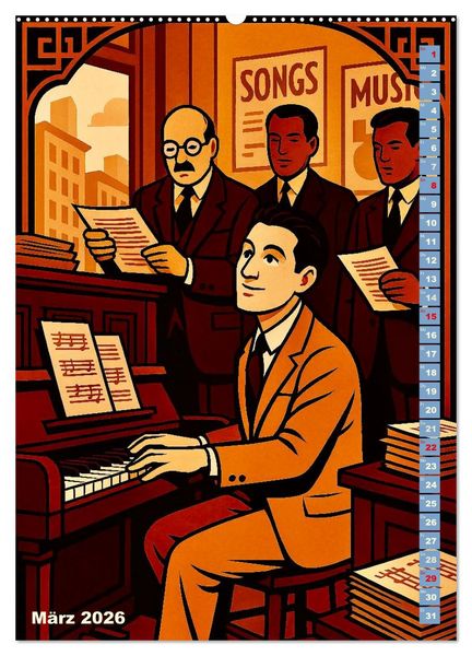 Produktbild: George Gershwin (Wandkalender 2026 DIN A2 hoch), CALVENDO Monatskalender