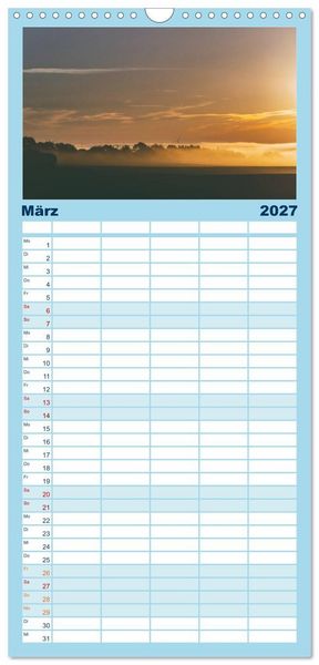 Produktbild: Familienplaner 2027 - Meer-Landschaft - 12 Monate Schleswig Holstein mit 5 Spalten (Wandkalender, 21 x 45 cm) CALVENDO