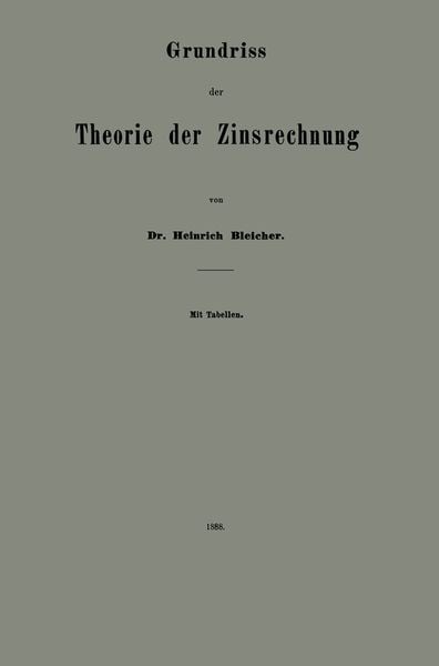 Produktbild: Grundriss der Theorie der Zinsrechnung