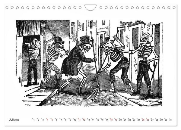 Produktbild: Calaveras - Totenk&ouml;pfe und Skelette (Wandkalender 2026 DIN A4 quer), CALVENDO Monatskalender