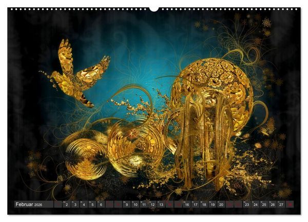 Produktbild: Fraktale Fantasiewelten (hochwertiger Premium Wandkalender 2026 DIN A2 quer), Kunstdruck in Hochglanz