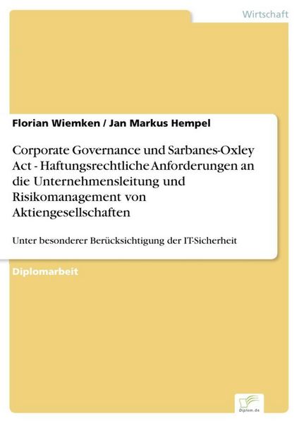 Produktbild: Corporate Governance und Sarbanes-Oxley Act - Haftungsrechtliche Anforderungen a