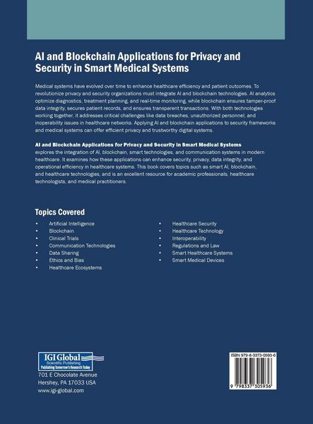 Produktbild: AI and Blockchain Applications for Privacy and Security in Smart Medical Systems