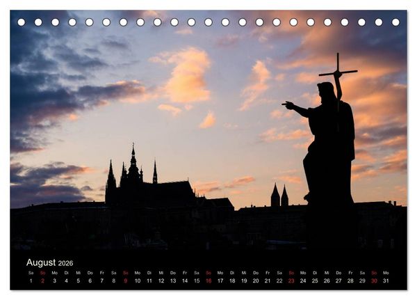 Produktbild: Prag - die goldene Stadt (Tischkalender 2026 DIN A5 quer), CALVENDO Monatskalender