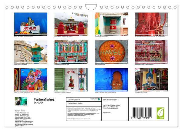 Produktbild: Farbenfrohes Indien (Wandkalender 2027 DIN A4 quer), CALVENDO Monatskalender