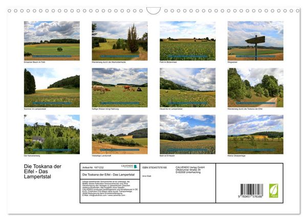 Produktbild: Die Toskana der Eifel - Das Lampertstal (Wandkalender 2026 DIN A3 quer), CALVENDO Monatskalender