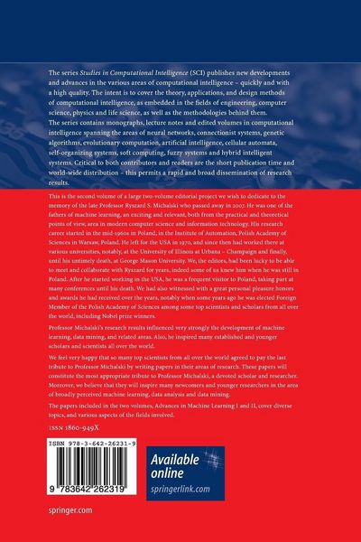 Produktbild: Advances in Machine Learning II
