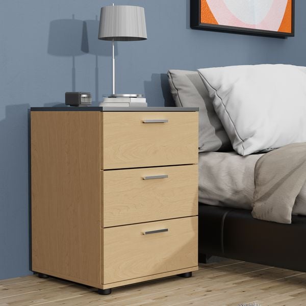 Produktbild: Holz Nachtschrank Nachttisch Schublade Testalo