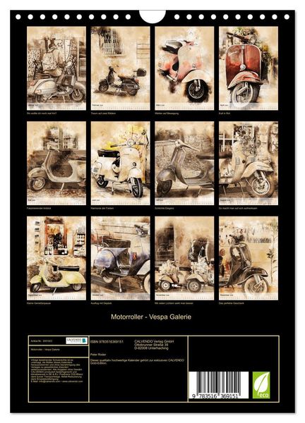 Produktbild: Motorroller - Vespa Galerie (Wandkalender 2026 DIN A4 hoch), CALVENDO Monatskalender