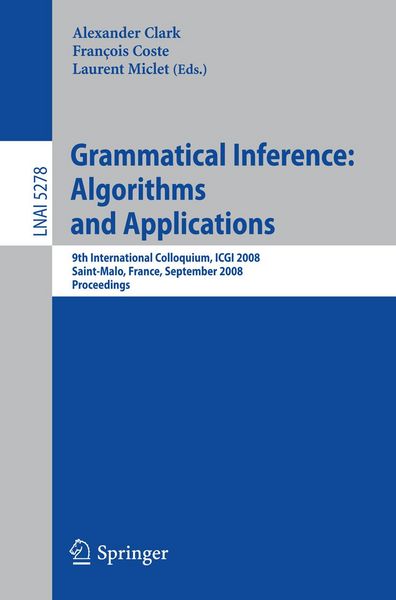 Produktbild: Grammatical Inference: Algorithms and Applications