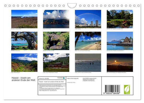 Produktbild: Hawaii - Inseln am anderen Ende der Welt (Wandkalender 2026 DIN A4 quer), CALVENDO Monatskalender