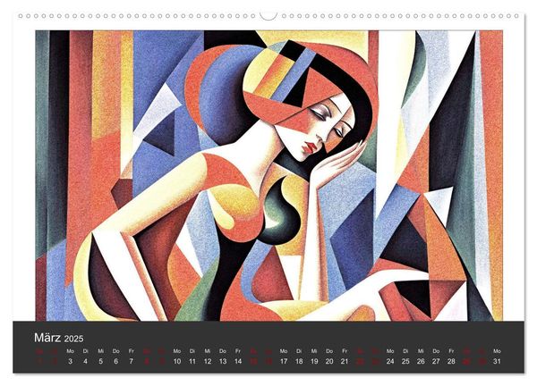 Kubistische Frauen Bilder (Wandkalender 2025 DIN A2 quer), CALVENDO Monatskalender