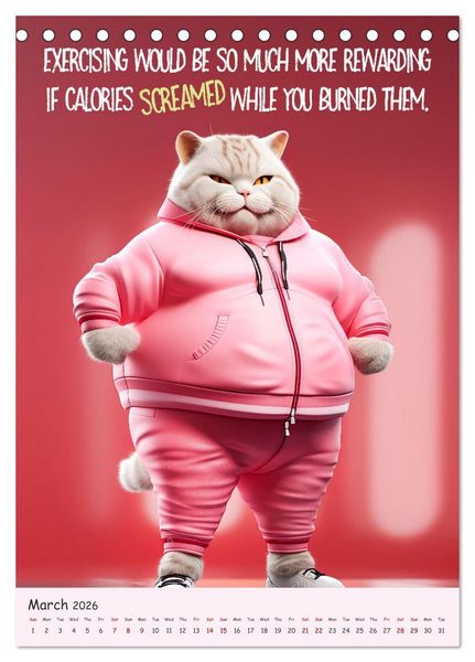 Produktbild: LUNATIC CATS Enjoy hilarious and wacky sayings (Desk Calendar 2026 DIN A5 portrait), CALVENDO 12 Month DeskCalendar