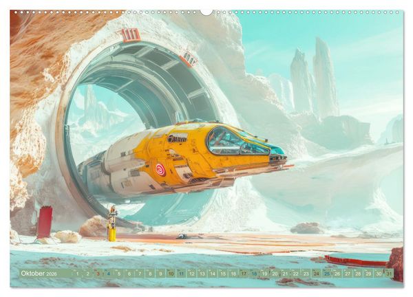 Produktbild: Fantasievolle Zukunftswelten - Science Fiction (Wandkalender 2026 DIN A2 quer), CALVENDO Monatskalender