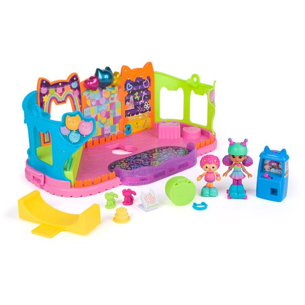 Produktbild: Gabby’s Dollhouse, Partyzimmer Spielset, Skate-Park Dachgeschoss mit Gabby und Marty-Figur, Möbeln und Zubehörteilen