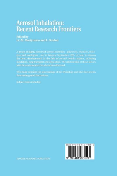Produktbild: Aerosol Inhalation: Recent Research Frontiers