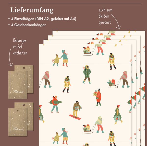 Produktbild: Geschenkpapier Set Weihnachten: Wintertrubel (Diversity, Diversit&auml;t) f&uuml;r Kinder und Erwachsene