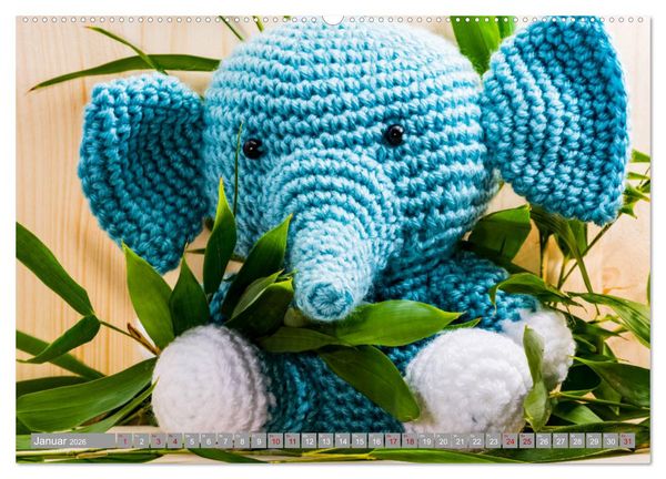 Produktbild: Amigurumi - Die geh&auml;kelte Welt (hochwertiger Premium Wandkalender 2026 DIN A2 quer), Kunstdruck in Hochglanz