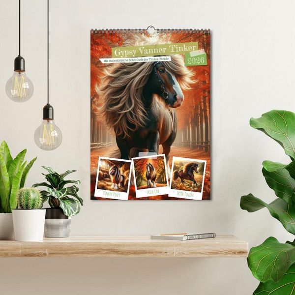 Produktbild: Gypsy Vanner Tinker - die majest&auml;tische Sch&ouml;nheit der Tinker-Pferde (Wandkalender 2026 DIN A3 hoch), CALVENDO Monatskalender