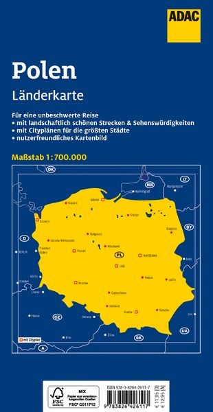 Produktbild: ADAC L&auml;nderkarte Polen 1:700.000