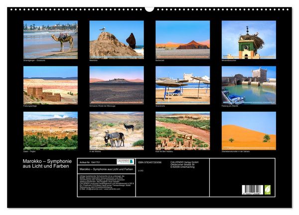 Produktbild: Marokko &ndash; Symphonie aus Licht und Farben (Wandkalender 2026 DIN A2 quer), CALVENDO Monatskalender
