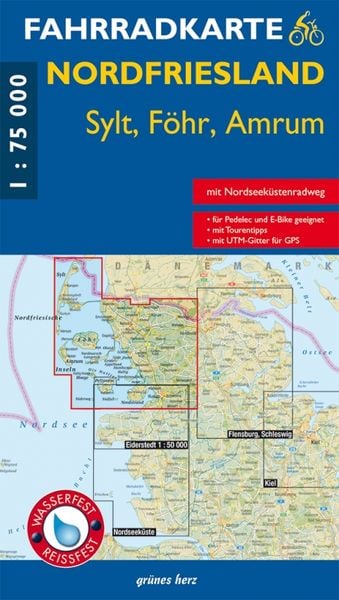 Produktbild: Fahrradkarte Nordfriesland - Sylt, F&ouml;hr, Amrum
