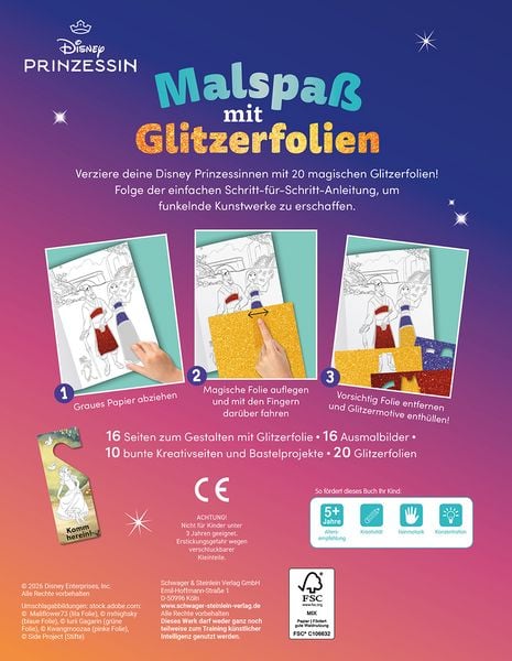 Produktbild: Disney Prinzessin Malspa&szlig; mit Glitzerfolien