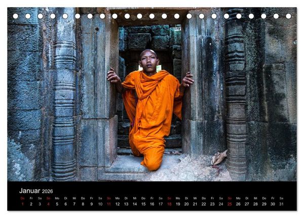 Produktbild: Tempel rund um Angkor Wat (Tischkalender 2026 DIN A5 quer), CALVENDO Monatskalender