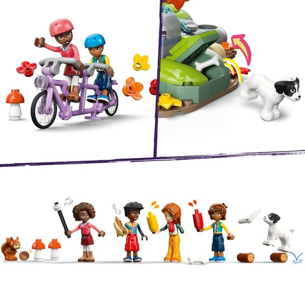 Produktbild: LEGO Friends 42705 Gem&uuml;tliche H&uuml;tte im Herbstwald, Bauspielzeug, 4 Spielfiguren, ein Hund und ein Eichh&ouml;rnchen