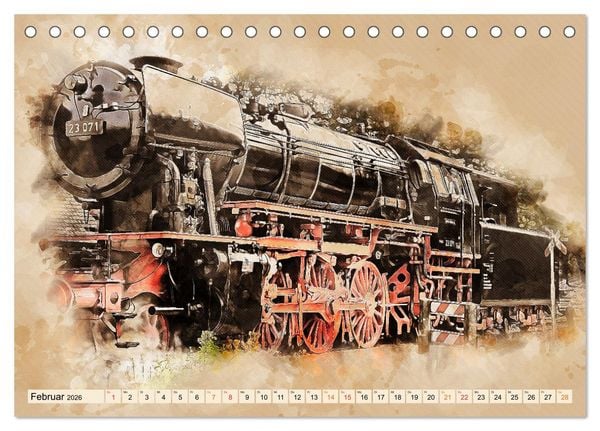 Produktbild: Dampflokomotiven - wundersch&ouml;ne Giganten auf Schienen (Tischkalender 2026 DIN A5 quer), CALVENDO Monatskalender