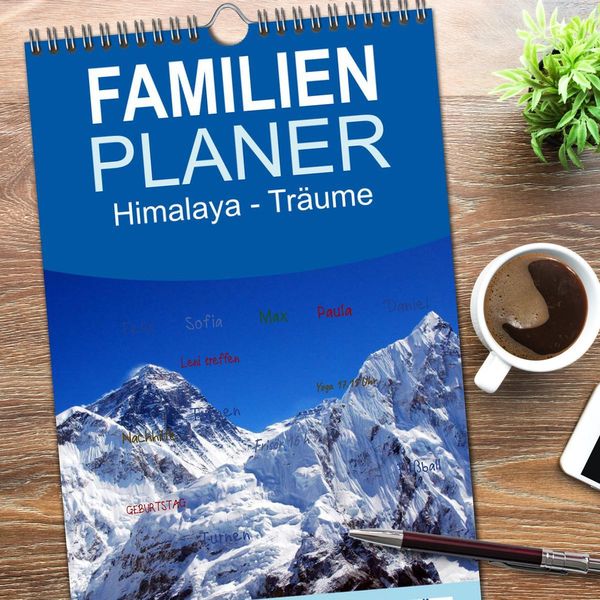 Produktbild: Familienplaner 2026 - Himalaya - Tr&auml;ume mit 5 Spalten (Wandkalender, 21 x 45 cm) CALVENDO